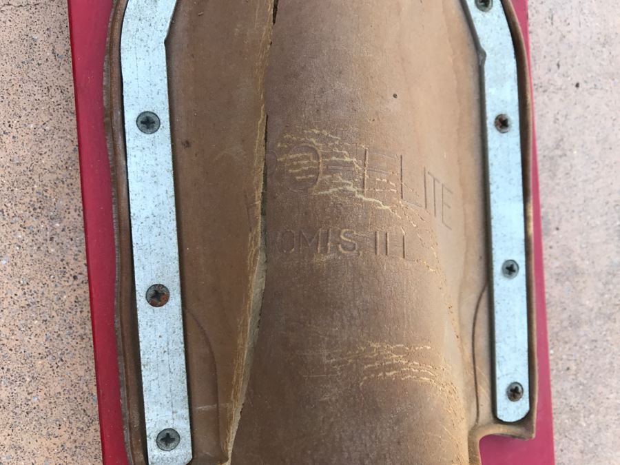 Pair Of Vintage Red Wooden Water Skis [Photo 6]