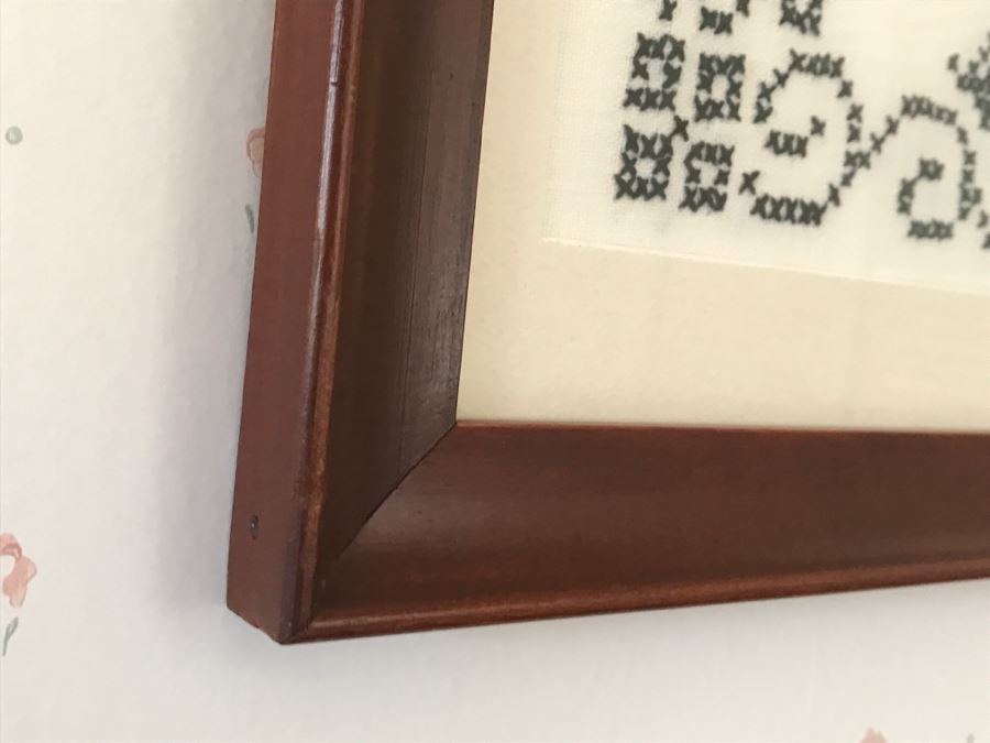 Vintage Framed Needlepoint 'Travel East Travel West After All Home's Best' [Photo 5]