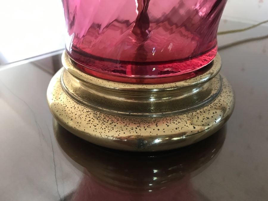 Vintage Cranberry Glass Table Lamp [Photo 6]