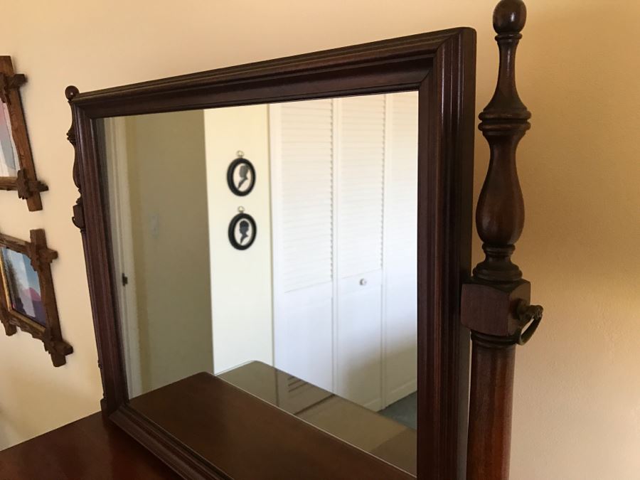 Cherry Wood Chest Of Drawers With Mirror By Pennsylvania House Lewisburg Chair And Furniture Co [Photo 9]