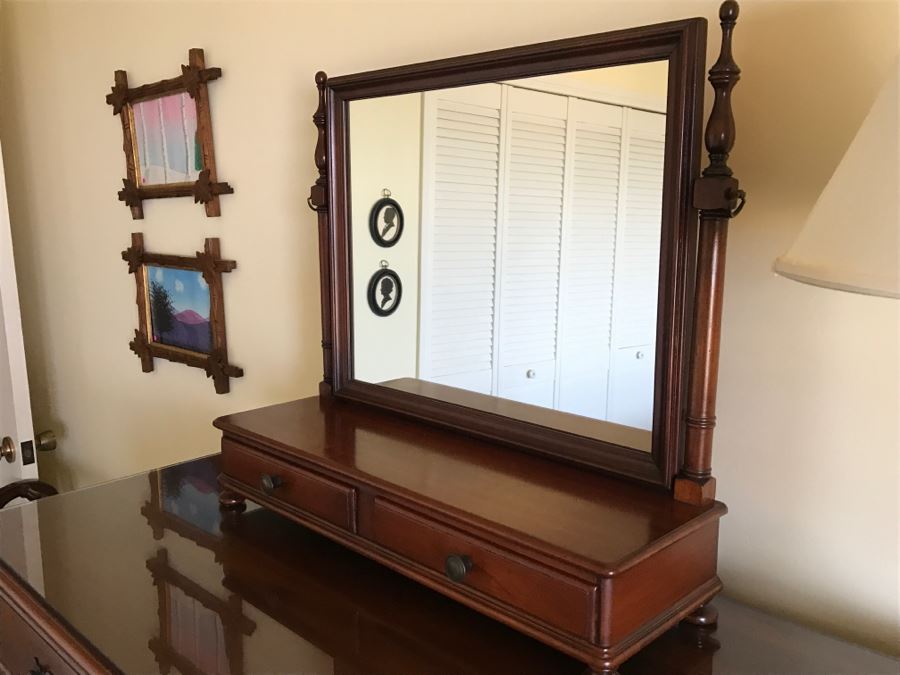 Cherry Wood Chest Of Drawers With Mirror By Pennsylvania House Lewisburg Chair And Furniture Co [Photo 6]