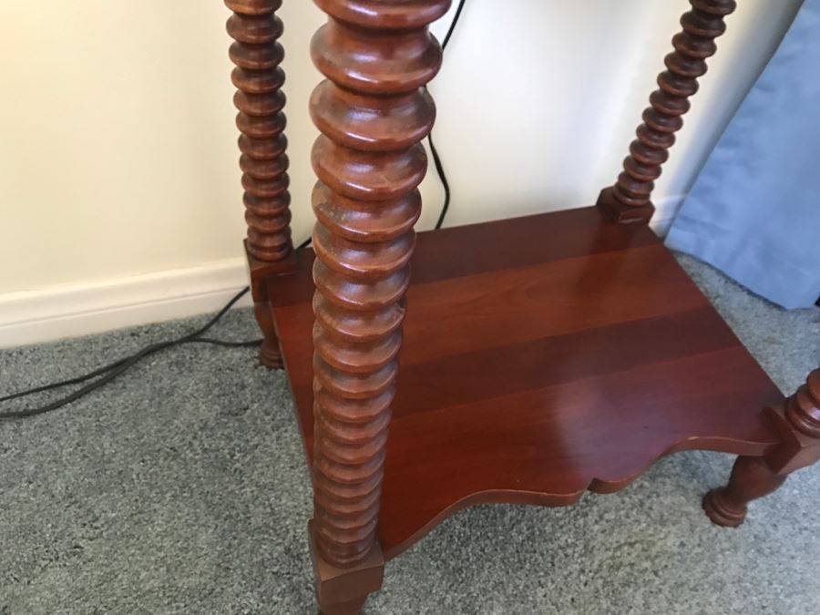 Cherry Wood Nightstand With Turned Legs By Pennsylvania House Lewisburg Chair And Furniture Co [Photo 5]