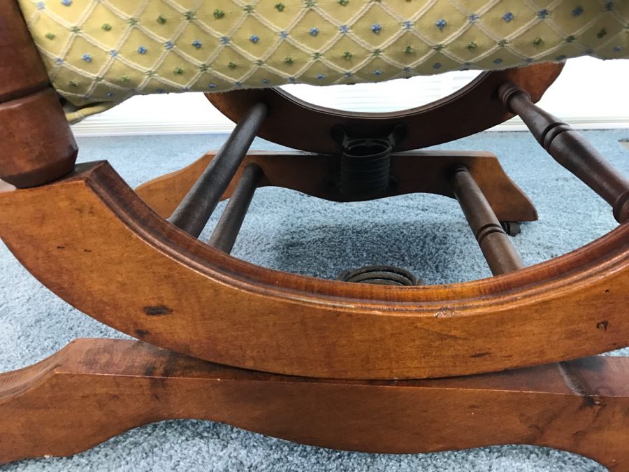 Antique Turned Wood Platform Rocking Chair [Photo 12]