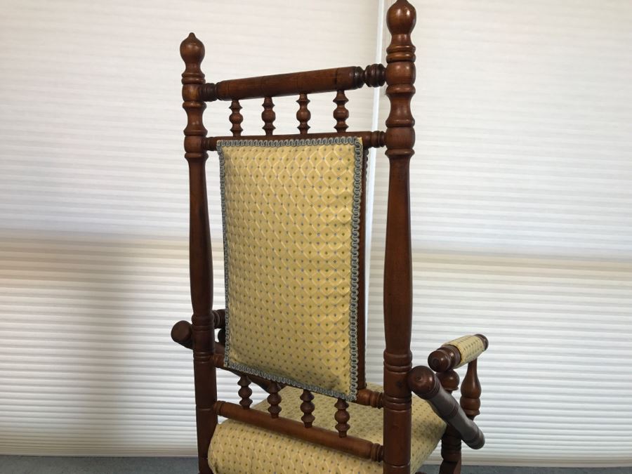 Antique Turned Wood Platform Rocking Chair [Photo 14]