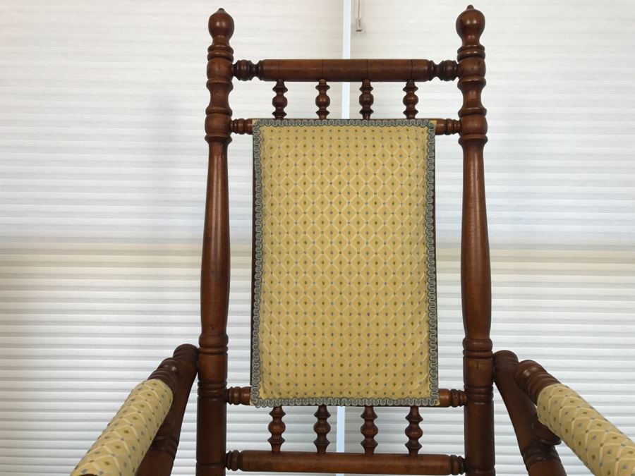 Antique Turned Wood Platform Rocking Chair [Photo 7]