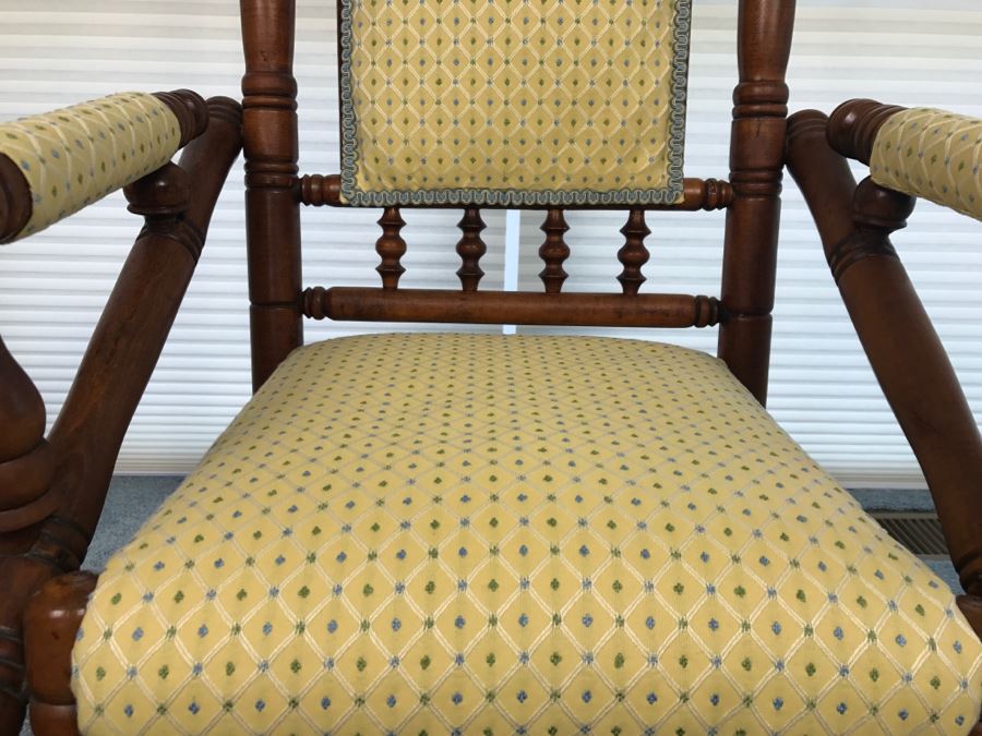 Antique Turned Wood Platform Rocking Chair [Photo 6]