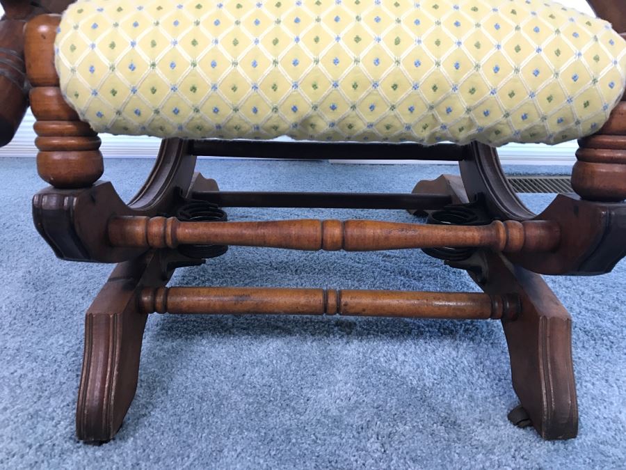 Antique Turned Wood Platform Rocking Chair [Photo 5]