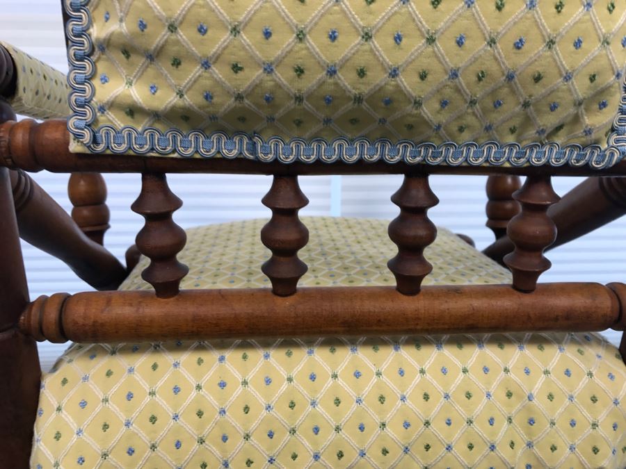 Antique Turned Wood Platform Rocking Chair [Photo 18]