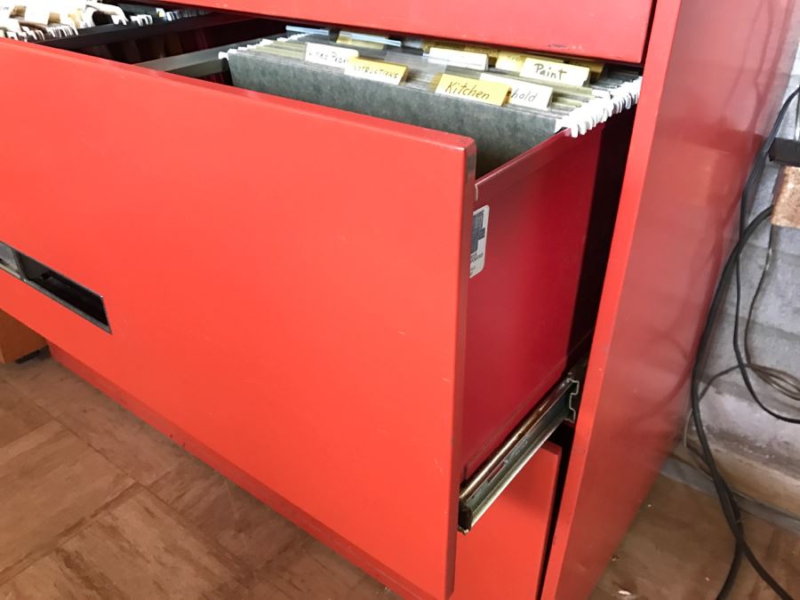 Red 3-Drawer Double Filing Cabinet [Photo 5]