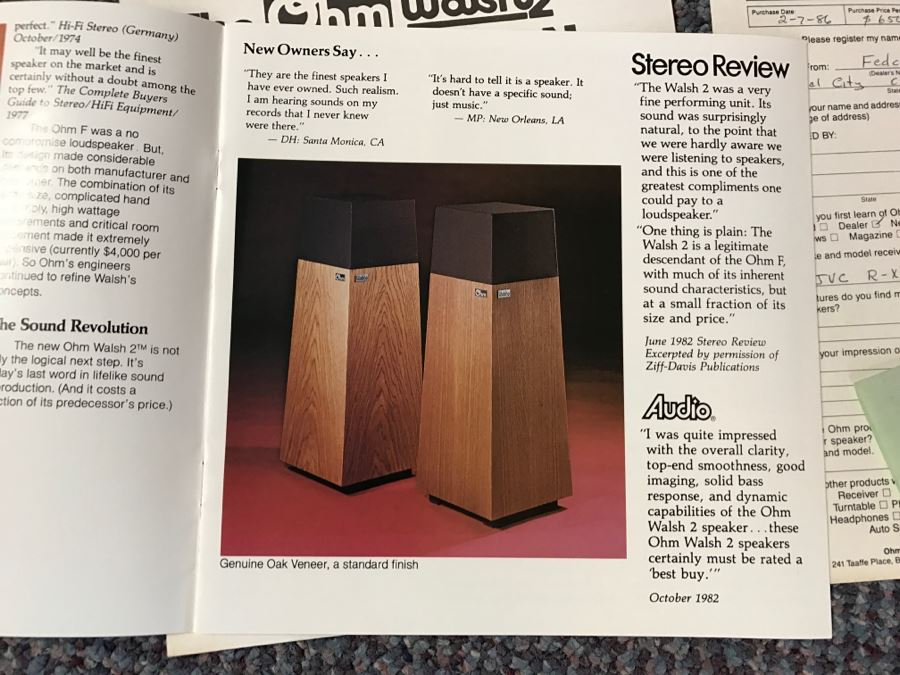 Vintage Hi-Fi Ohm Walsh 2 Loudspeakers Speakers Working Sound Great [Photo 12]