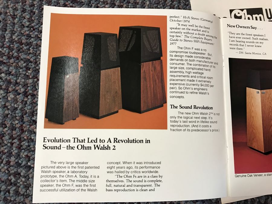 Vintage Hi-Fi Ohm Walsh 2 Loudspeakers Speakers Working Sound Great [Photo 11]