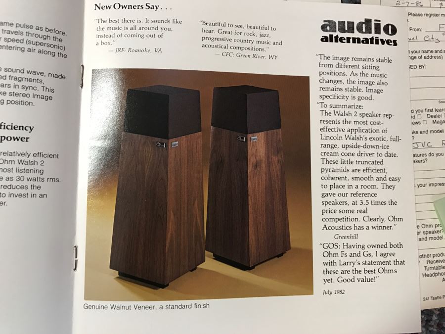 Vintage Hi-Fi Ohm Walsh 2 Loudspeakers Speakers Working Sound Great [Photo 14]