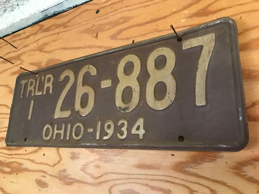 Vintage 1934 OHIO Trailer License Plate [Photo 3]