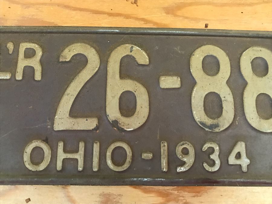 Vintage 1934 OHIO Trailer License Plate [Photo 6]