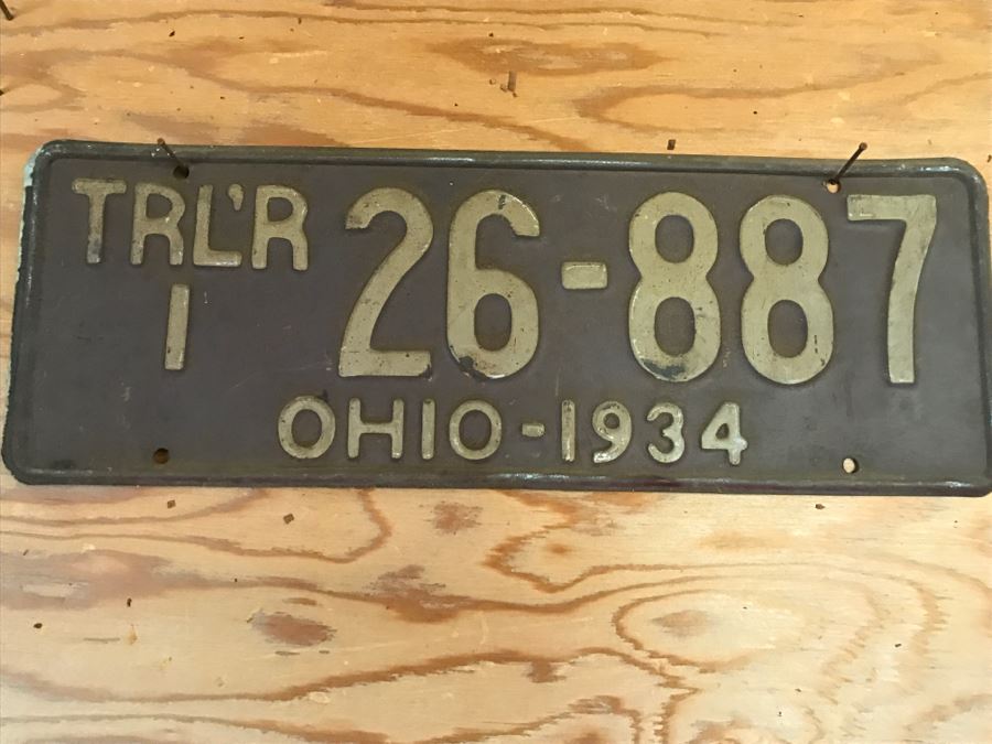 Vintage 1934 OHIO Trailer License Plate [Photo 5]