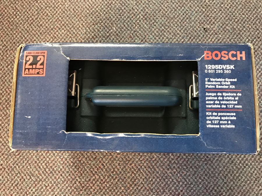 BOSCH 5' Variable-Speed Random Oribit Palm Sander Kit New In Box [Photo 2]