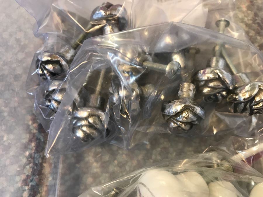 Bin Of Cabinet Handles Pulls Metal Rose Motif [Photo 3]