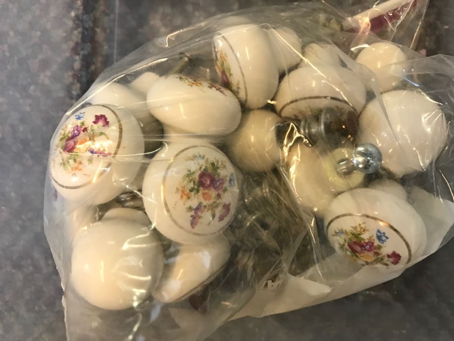 Bin Of Cabinet Handles Pulls Metal Rose Motif [Photo 2]