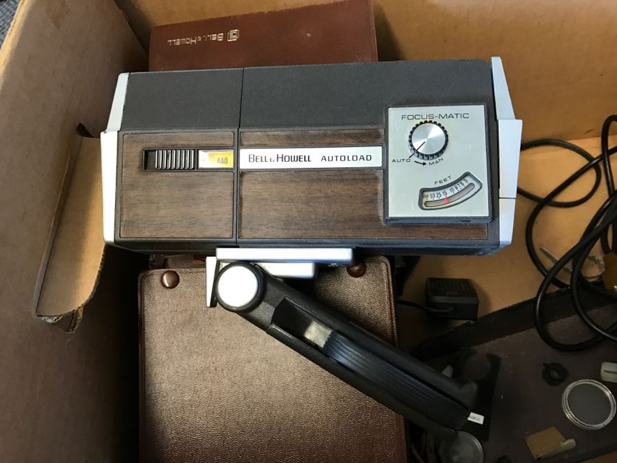Vintage Bell & Howell Filmosound 8MM Film Camera With Audio Cassette Record And Various Equipment [Photo 3]