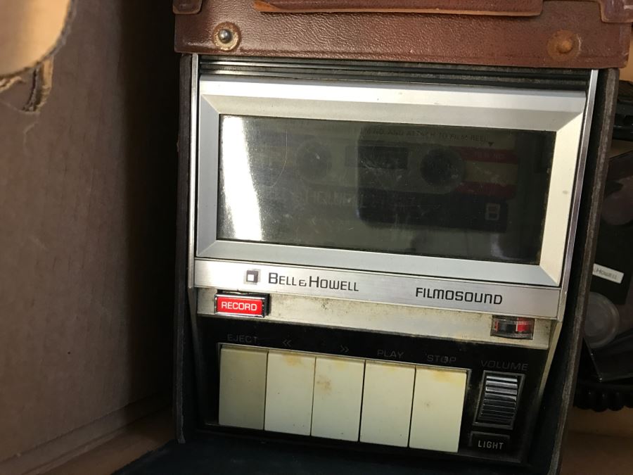 Vintage Bell & Howell Filmosound 8MM Film Camera With Audio Cassette Record And Various Equipment [Photo 6]