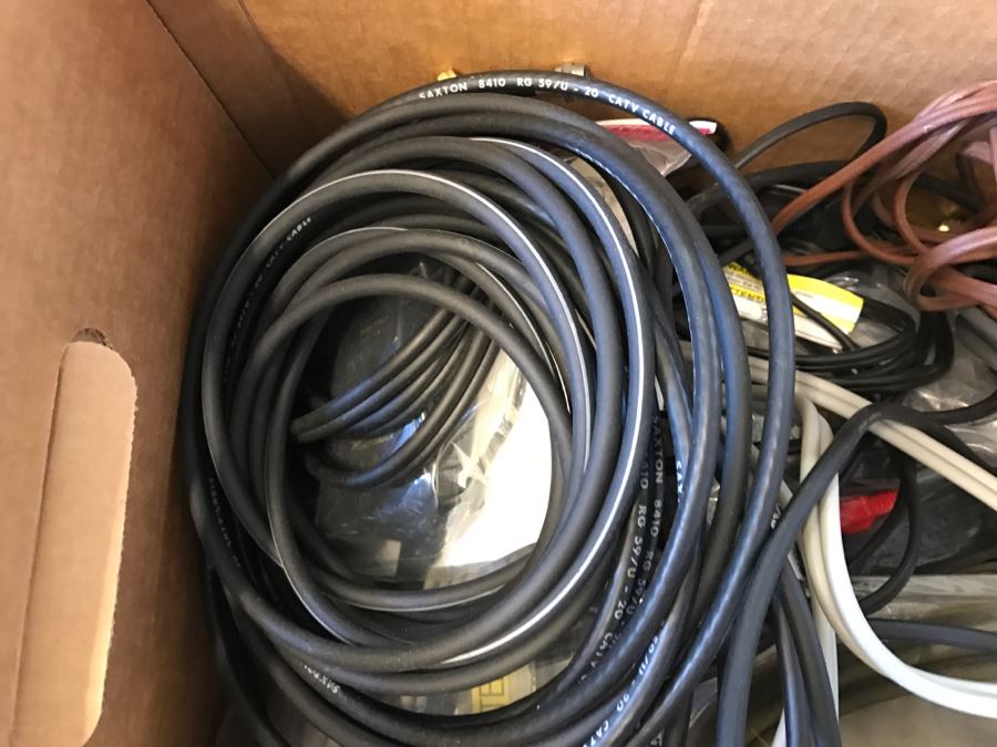 Box Filled With Misc Cables