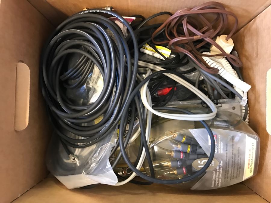 Box Filled With Misc Cables
