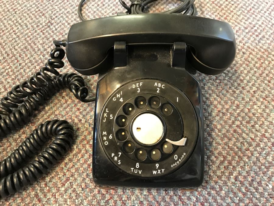 Vintage Black Rotary Telephone Bell System Made By Western Electric