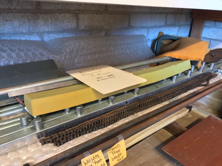 Vintage Weight Lifting Bench Press Machine With Stack Of YORK Weights (Special Safety Design - Use Without Spotter) Sold Unassembled [Photo 4]