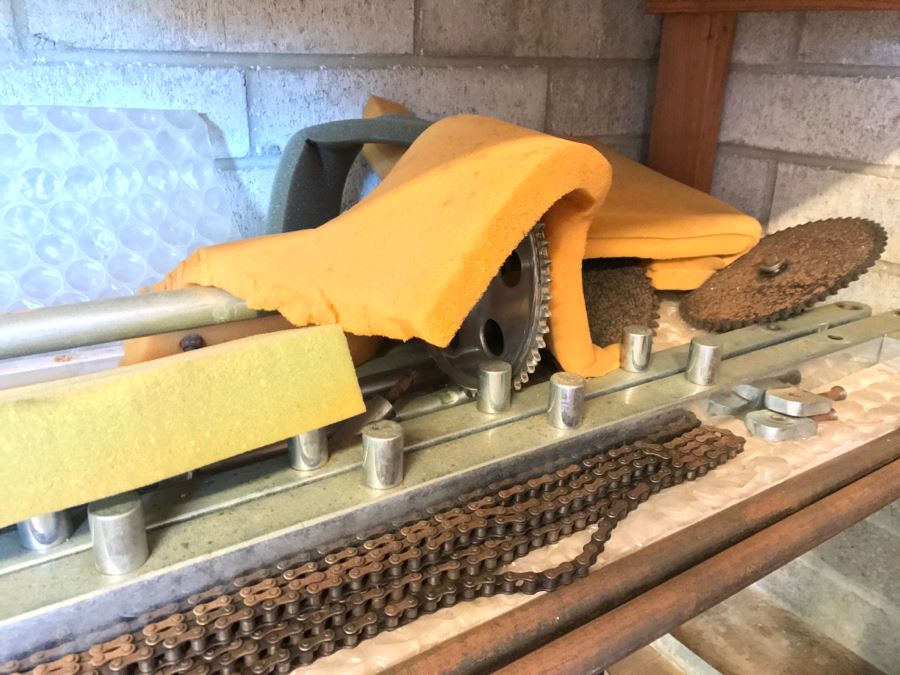 Vintage Weight Lifting Bench Press Machine With Stack Of YORK Weights (Special Safety Design - Use Without Spotter) Sold Unassembled [Photo 7]