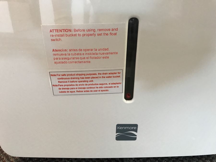 Kenmore Dehumidifier Model No. 405.54550410 [Photo 2]