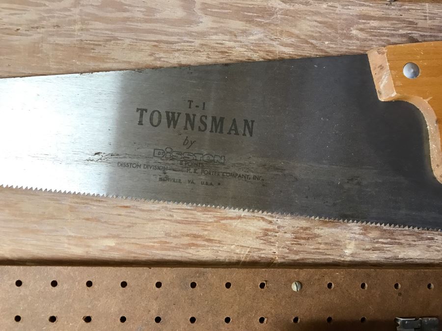Various Tools Including Disston Saw Shown On Wall [Photo 2]
