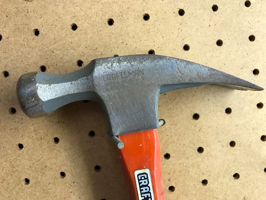 Various Tools Shown On Counter And Wall Including Wiss Shears, Hammers, Screwdrivers, Bolt Cutters, Wrenches And More [Photo 4]