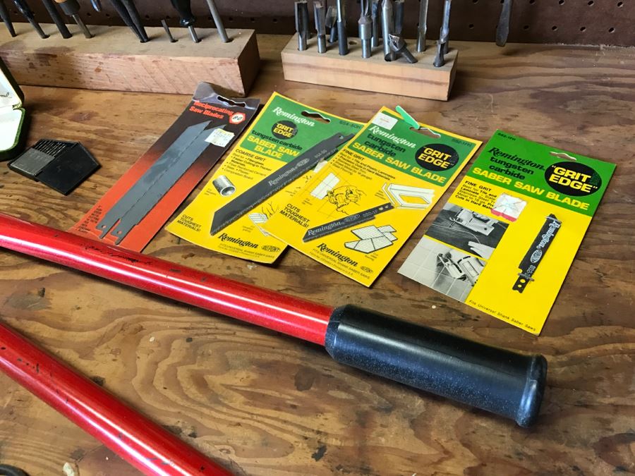 Various Tools Shown On Counter And Wall Including Wiss Shears, Hammers, Screwdrivers, Bolt Cutters, Wrenches And More [Photo 20]