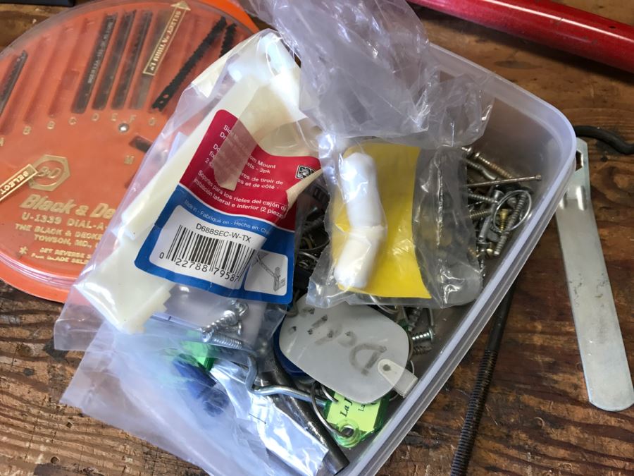 Various Tools Shown On Counter And Wall Including Wiss Shears, Hammers, Screwdrivers, Bolt Cutters, Wrenches And More [Photo 22]