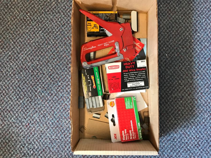Red Swingline Heavy Duty Tacker With Box Of Staples