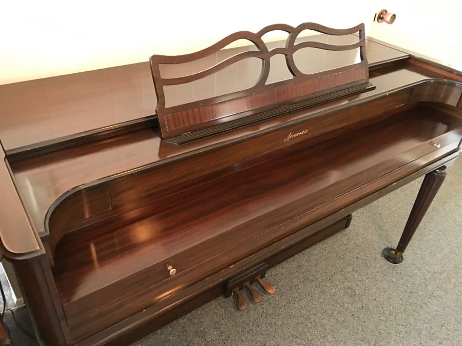 Top Of The Line Baldwin Acrosonic Spinet Piano With Stunning Needlepoint Bench Appraised At $1,489 [Photo 15]