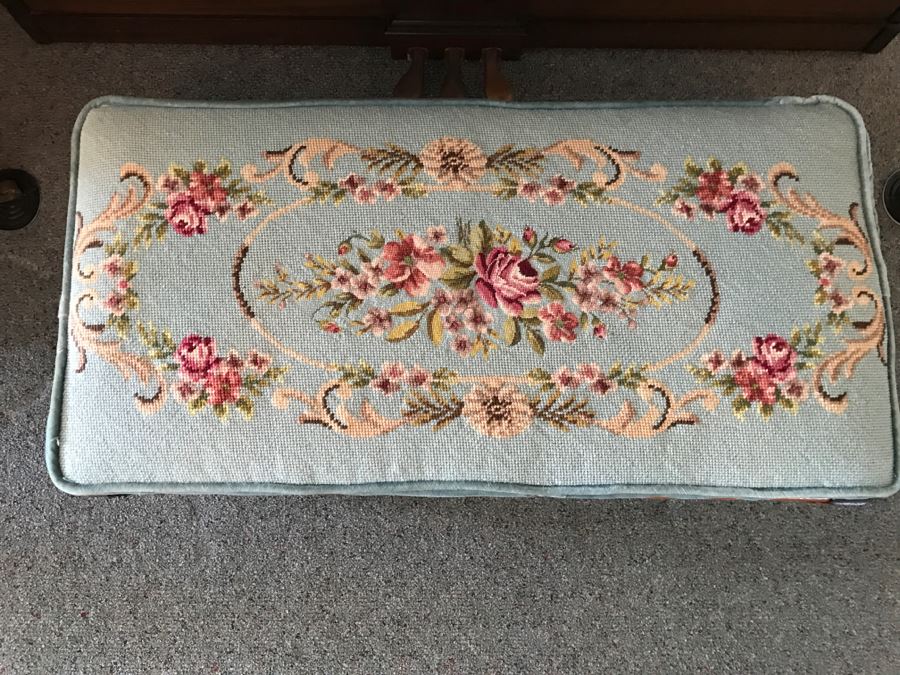 Top Of The Line Baldwin Acrosonic Spinet Piano With Stunning Needlepoint Bench Appraised At $1,489 [Photo 10]