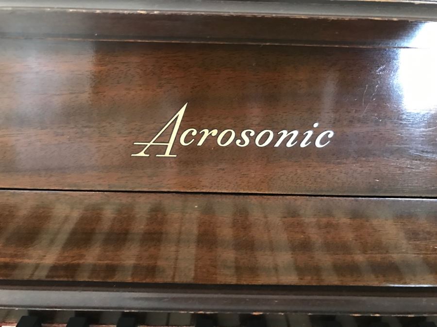 Top Of The Line Baldwin Acrosonic Spinet Piano With Stunning Needlepoint Bench Appraised At $1,489 [Photo 3]