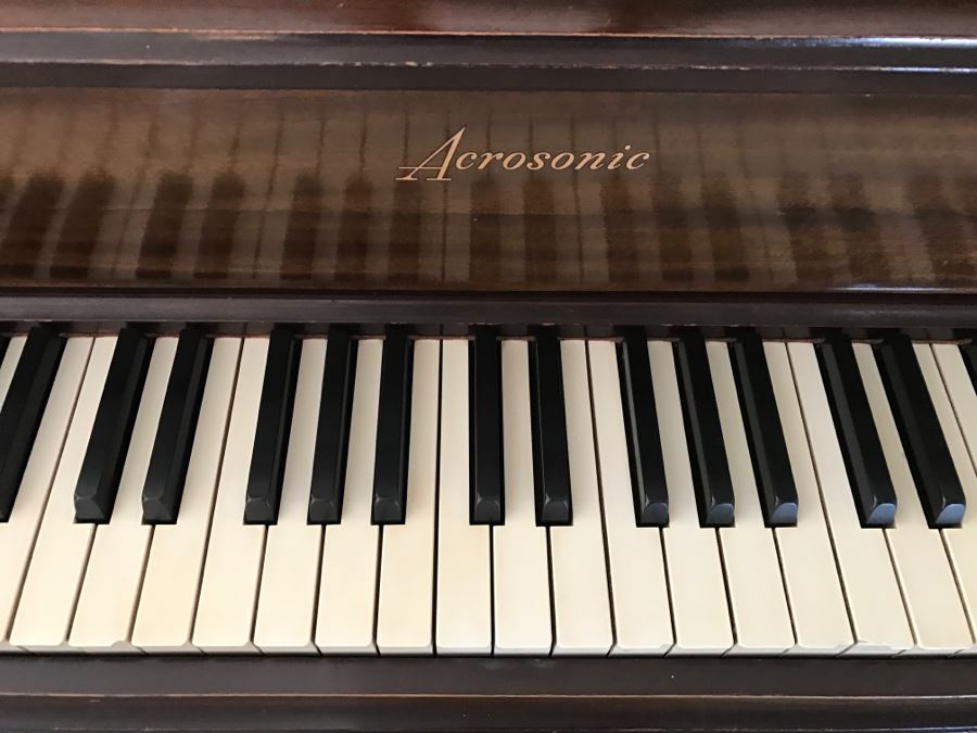 Top Of The Line Baldwin Acrosonic Spinet Piano With Stunning Needlepoint Bench Appraised At $1,489 [Photo 5]