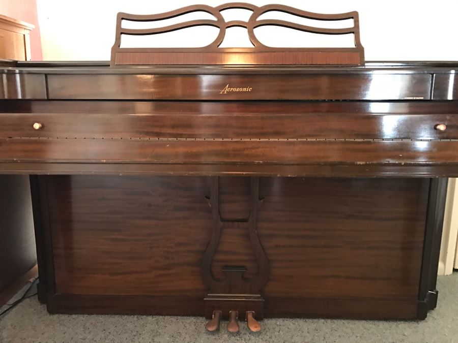 Top Of The Line Baldwin Acrosonic Spinet Piano With Stunning Needlepoint Bench Appraised At $1,489 [Photo 13]