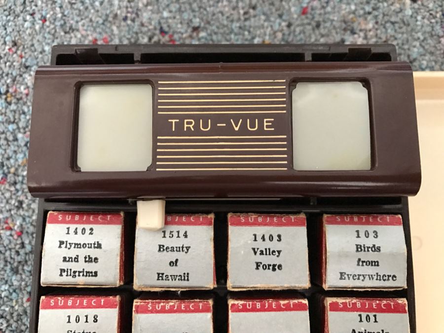 Vintage Tru-Vue Viewer Stereoscope With 12 Boxed Film Strips And Original Carrying Case [Photo 3]