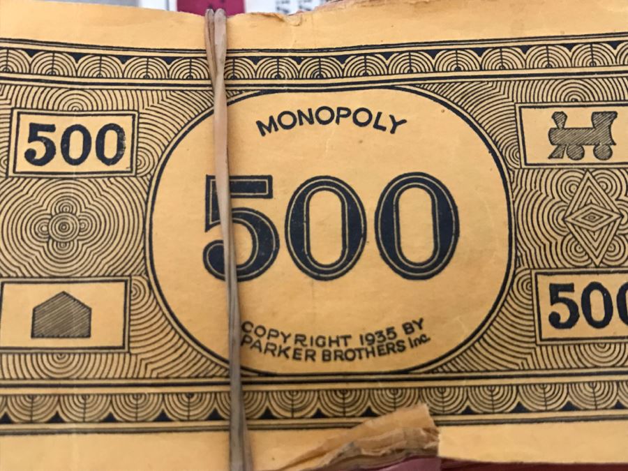 Vintage 1935/1936 Parker Bros Monopoly Board Game With Old Metal Pieces, Money And Cards [Photo 12]