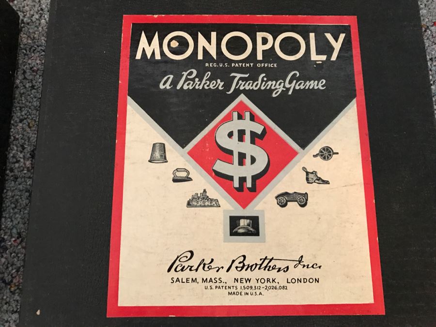 Vintage 1935/1936 Parker Bros Monopoly Board Game With Old Metal Pieces, Money And Cards [Photo 4]