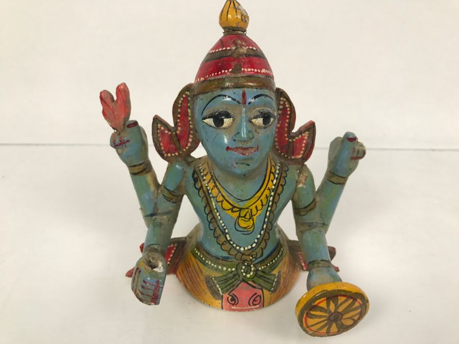 Small Hand Painted Wooden Statue From India [Photo 7]