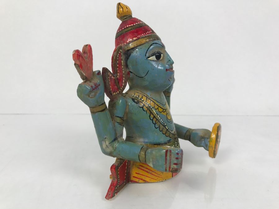 Small Hand Painted Wooden Statue From India [Photo 2]