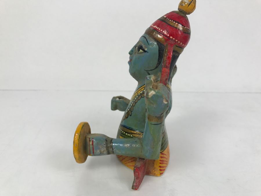 Small Hand Painted Wooden Statue From India [Photo 4]