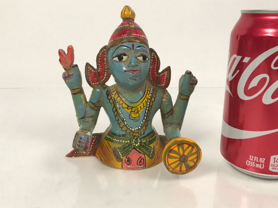 Small Hand Painted Wooden Statue From India [Photo 8]