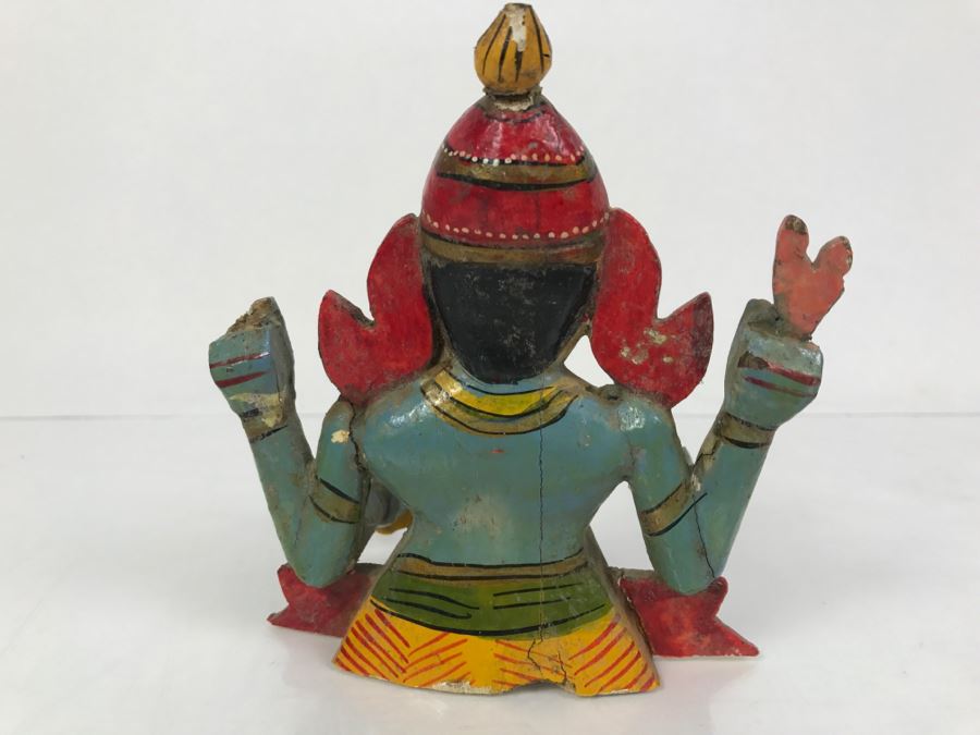 Small Hand Painted Wooden Statue From India [Photo 3]
