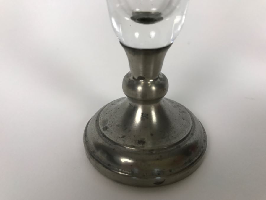 Small Victorian Vase And Pewter And Etched Glass Vase [Photo 9]