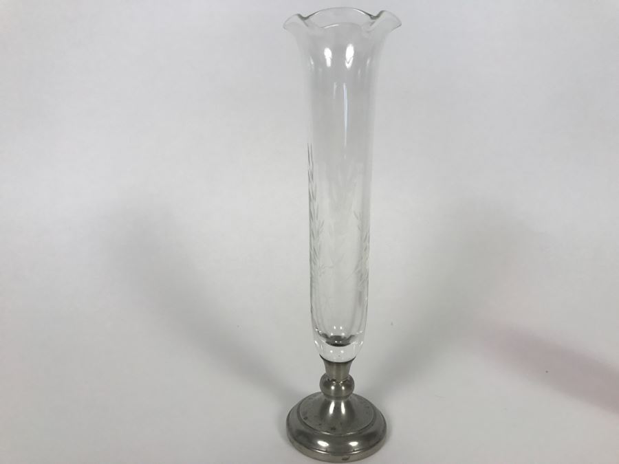 Small Victorian Vase And Pewter And Etched Glass Vase [Photo 7]